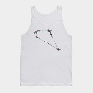 Sextans Constellation Roses and Hearts Doodle Tank Top